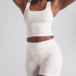 SKIMS COTTON RIBBED BOXER (women’s) Bow print - size large - new w/o tags RARE